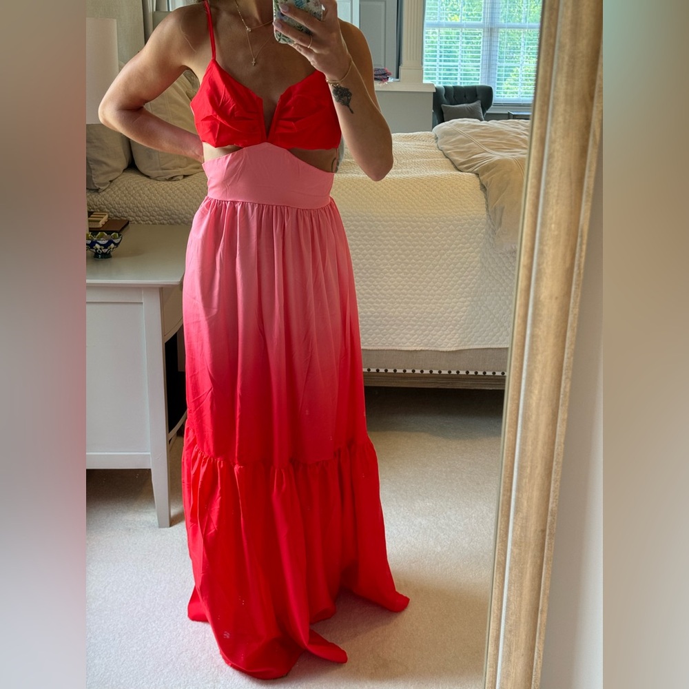 Pink and Red Ombré Gown